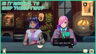 image shows vin and blue interacting, with text in the top left asking a rhetorical question about shipping the two characters