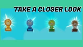 image shows the trophies up close. image shows the trophies up close.