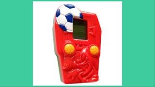 The Knuckles Soccer toy from the McDonald's Sonic the Hedgehog LCD Game Consoles series.