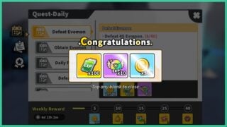 image shows a player earning exp from quests