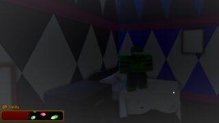 Screenshot from Experience Abstraction showing a player character standing in their room in the dark. Screenshot from Experience Abstraction showing a player character standing in their room in the dark.